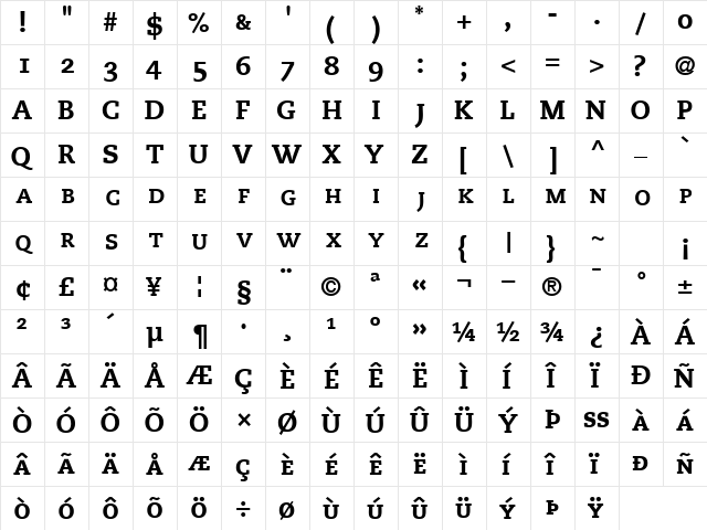 MonologueBlackSCapsSSK Regular  glyph index