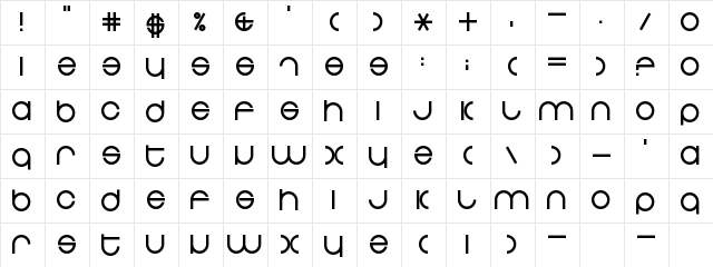 Zdyk Pisces Regular  glyph index