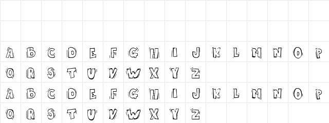 Greasy dell Regular  glyph index