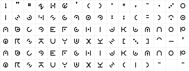 Zdyk Sagittarius Regular  glyph index