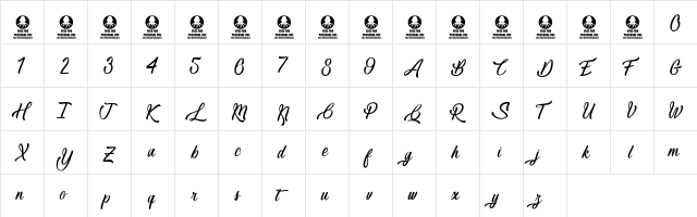 Lovely Quotes Regular  glyph index