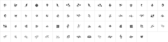 Rough Fleurons Free Regular  glyph index