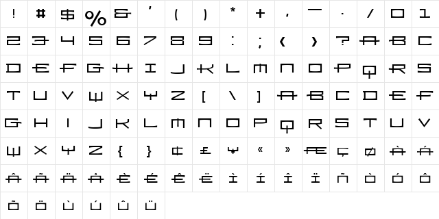 RamizRegularA Regular  glyph index