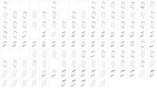 PlacecardOutline Italic  glyph index