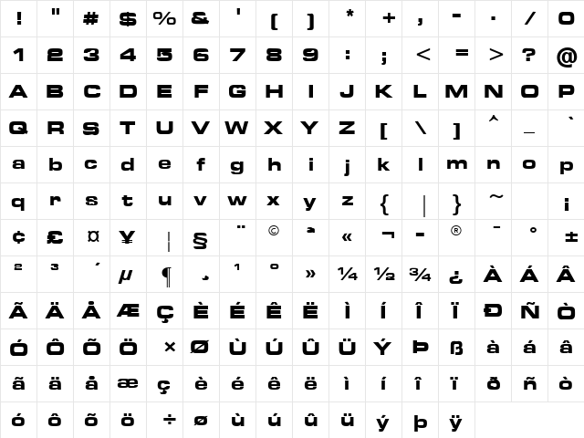 Green Mountain 3 Regular  glyph index