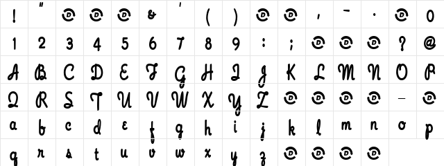 Emmanuel Regular  glyph index