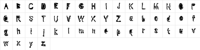 Denigrated Regular  glyph index