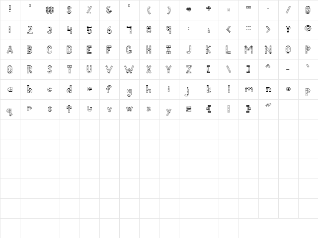 CK Bolted Regular  glyph index