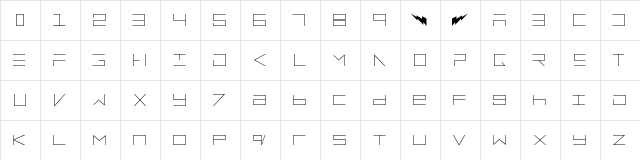 electroMan Regular  glyph index