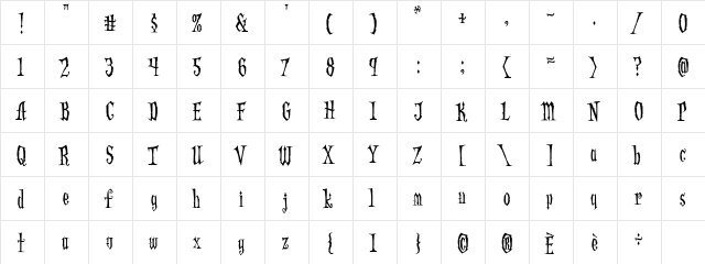 CCAltogetherOoky Regular  glyph index