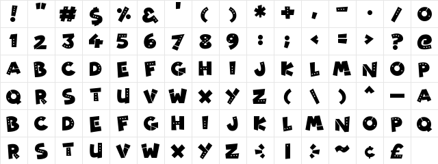 Patchy Robots Regular  glyph index