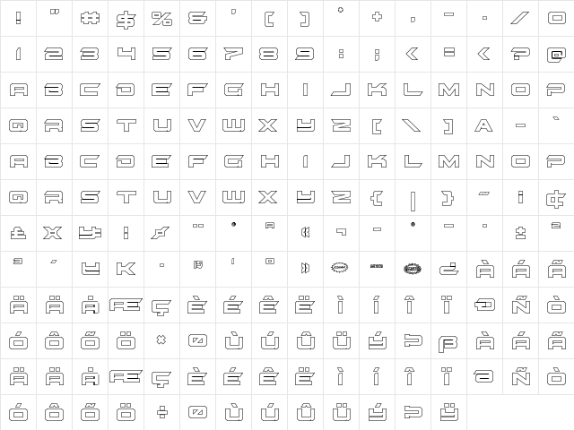 Gypsy Killer Outline Regular  glyph index