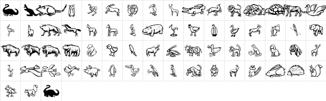 ZooWoodcutsM Regular  glyph index