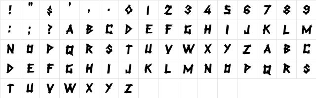 Expiry Oblique  glyph index