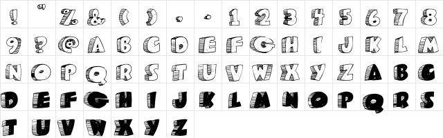 Caveman Regular  glyph index
