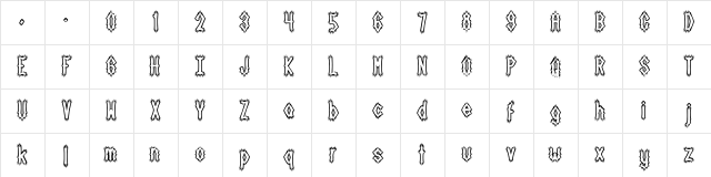 Dark Side (BRK) Regular  glyph index