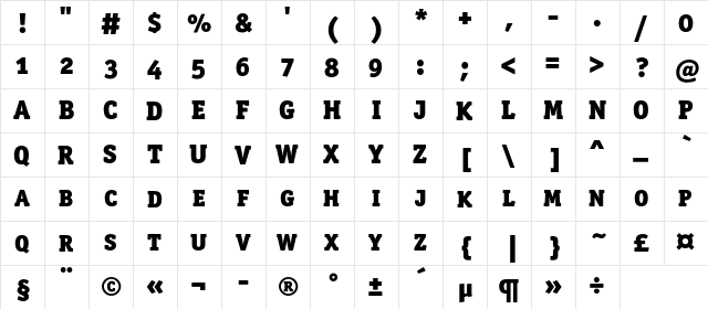 OfficinaSerifBlackSCC Regular  glyph index
