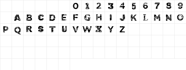 CF Cyborg PERSONAL USE Regular  glyph index