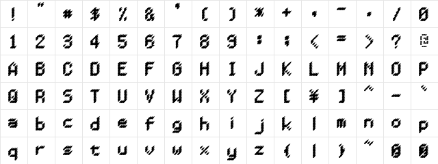 BERLIN REDRAIN Regular  glyph index