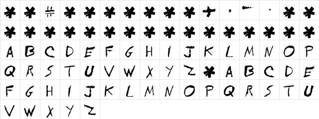 EVOL Regular  glyph index