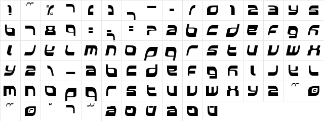 BDElside capsitalic  glyph index
