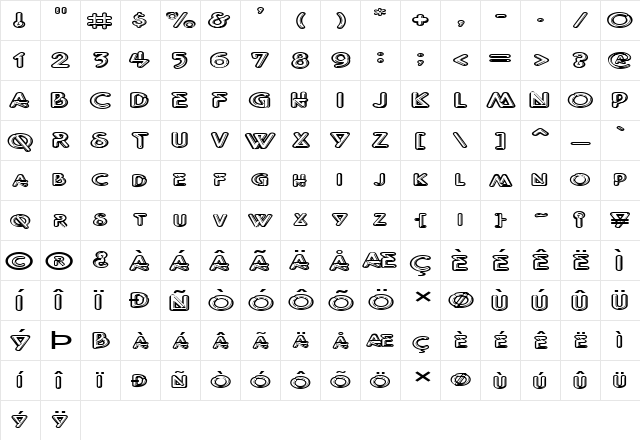 FZ UNIQUE 40 EX Normal  glyph index