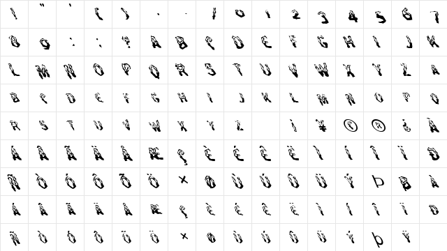 FZ WACKY 26 LEFTY Normal  glyph index