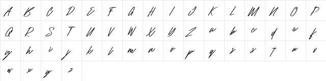 Raidden Italic  glyph index