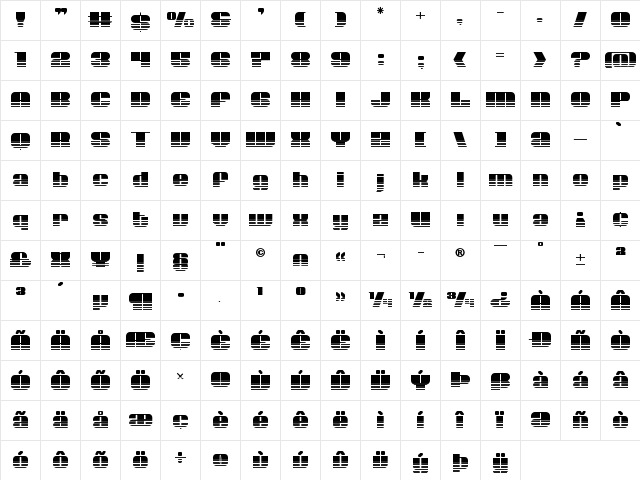 Nolo Contendre Halftone Regular  glyph index