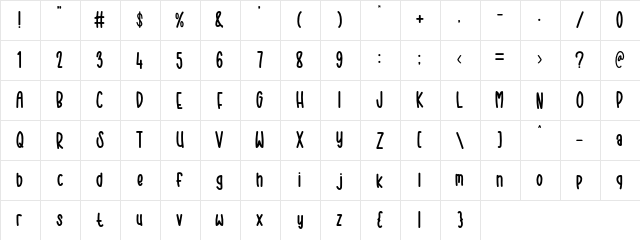 Fresh Tea Regular  glyph index