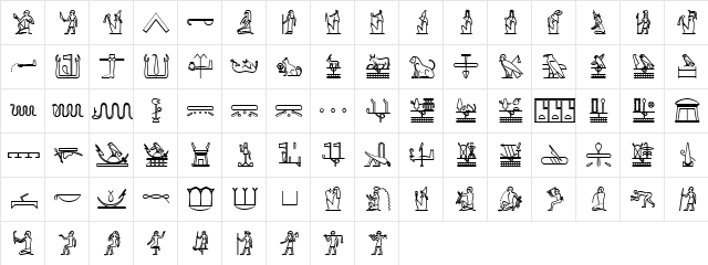 GlyphExtLibS Bold  glyph index
