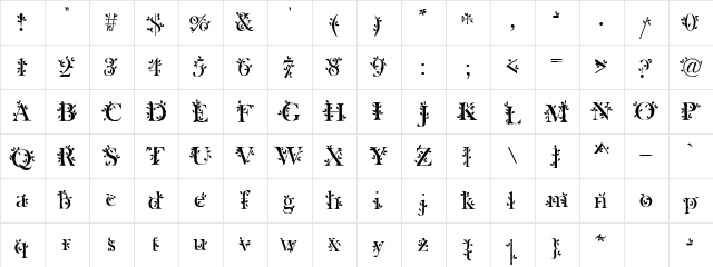 CK Family Tree Regular  glyph index