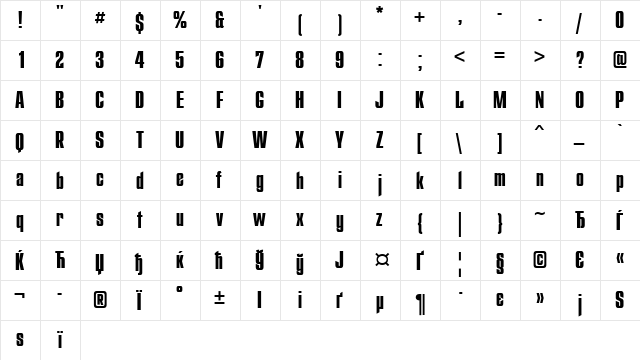 StarC Regular  glyph index