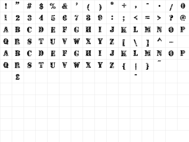 Camouflage Jungle Jungle  glyph index