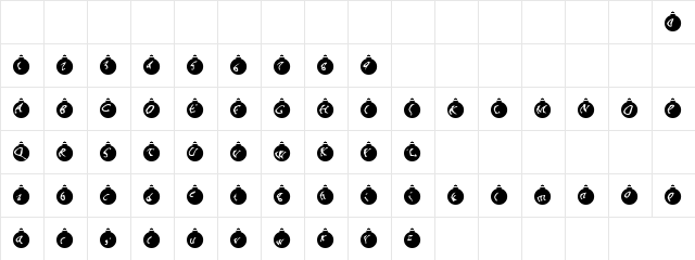 DU Point Regular  glyph index