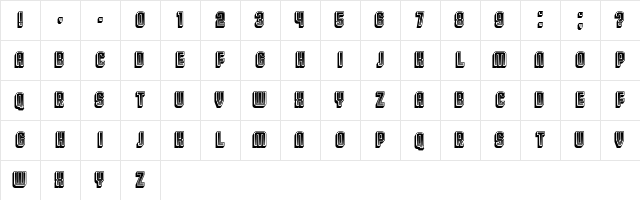 Broadway Gradient 3D Regular  glyph index