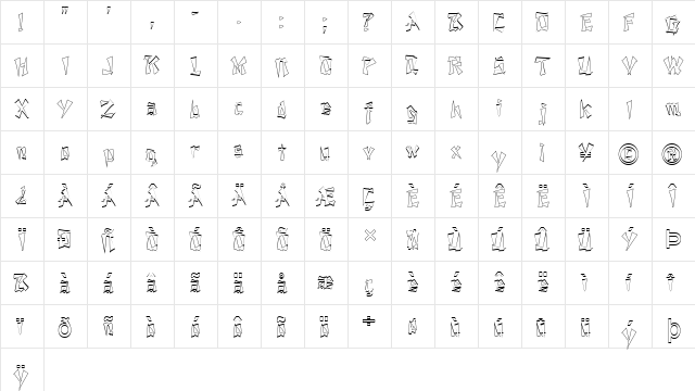 FZ UNIQUE 21 HOLLOW Normal  glyph index