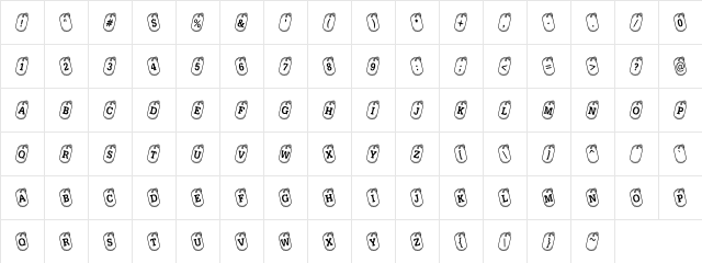 LD Dog Tags Regular  glyph index