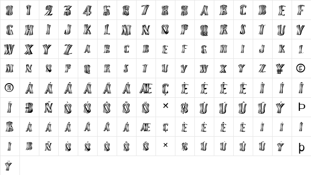 FZ WARPED 13 Normal  glyph index