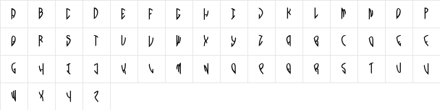 WB Shield Bold  glyph index