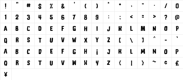 DJADOEL Regular  glyph index