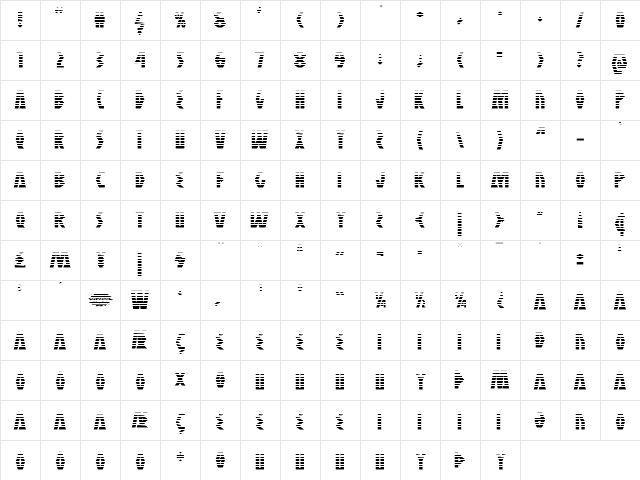 Antikythera Gradient Regular  glyph index