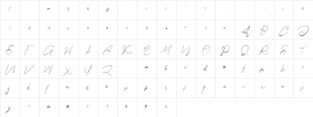 Hartford Regular  glyph index