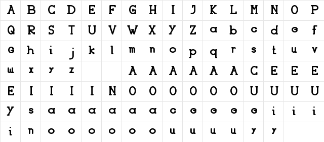 HASTON DEMO Bold  glyph index