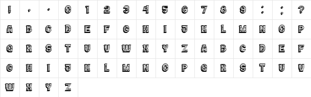 Casino 3D Marquee Regular  glyph index