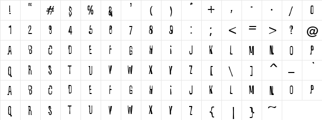 Other Planet Regular  glyph index
