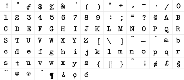 AllureLightAltType Regular  glyph index