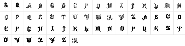 Haunted Regular  glyph index