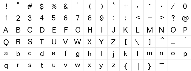 Folder De Strica Regular  glyph index