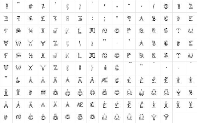 Robot MΤoclone Regular  glyph index